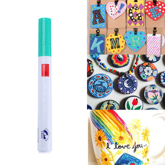 12-Color Oil-Based Paint Pens,Permanent Paint Markers with Quick-Dry & Waterproof Formula, for Rock, Glass, Fabric, Ceramic, Wood, Metal, Mug, Plastic & Stone,Art & Craft Supplies,(G) D
