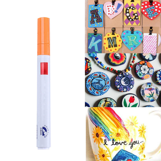 12-Color Oil-Based Paint Pens,Permanent Paint Markers with Quick-Dry & Waterproof Formula, for Rock, Glass, Fabric, Ceramic, Wood, Metal, Mug, Plastic & Stone,Art & Craft Supplies,(G) G