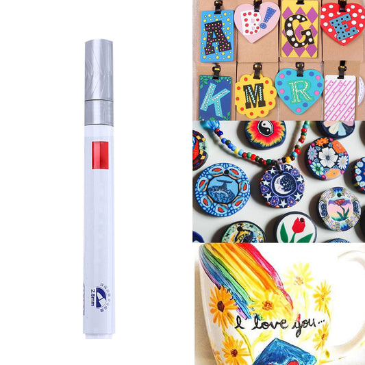 12-Color Oil-Based Paint Pens,Permanent Paint Markers with Quick-Dry & Waterproof Formula, for Rock, Glass, Fabric, Ceramic, Wood, Metal, Mug, Plastic & Stone,Art & Craft Supplies,(G) K
