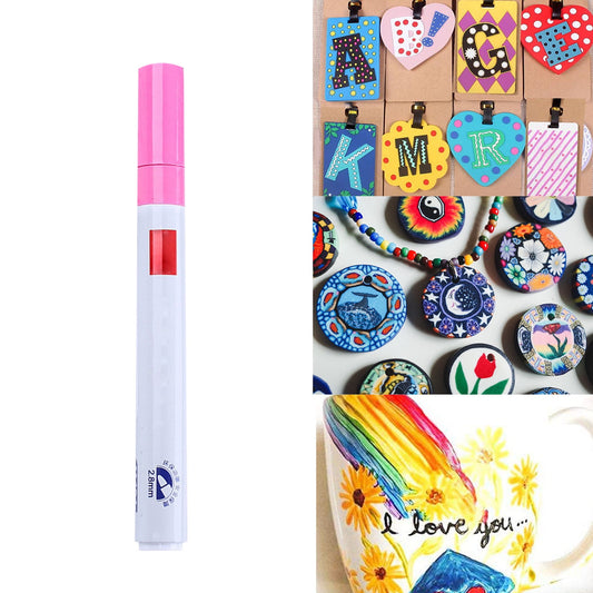 12-Color Oil-Based Paint Pens,Permanent Paint Markers with Quick-Dry & Waterproof Formula, for Rock, Glass, Fabric, Ceramic, Wood, Metal, Mug, Plastic & Stone,Art & Craft Supplies,(G) L