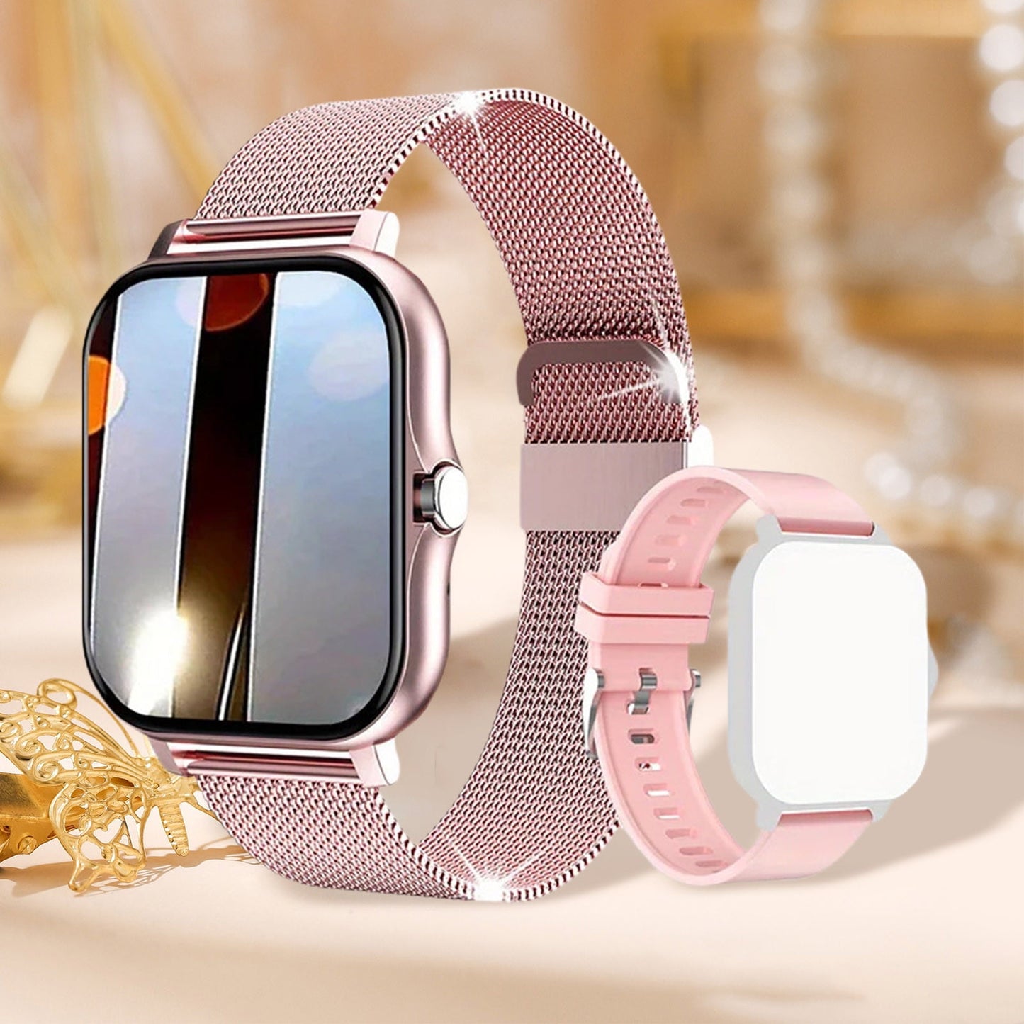 Smart Watch for Android and iPhone,Full Touch Screen with Call Function, Fitness Tracker for Music and Sleep Monitoring, IP67 Waterproof Smartwatch Compatible Unisex Design D