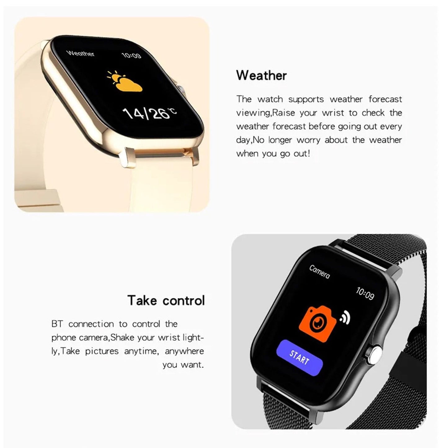 Smart Watch for Android and iPhone,Full Touch Screen with Call Function, Fitness Tracker for Music and Sleep Monitoring, IP67 Waterproof Smartwatch Compatible Unisex Design D