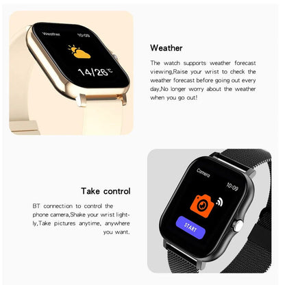 Smart Watch for Android and iPhone,Full Touch Screen with Call Function, Fitness Tracker for Music and Sleep Monitoring, IP67 Waterproof Smartwatch Compatible Unisex Design D