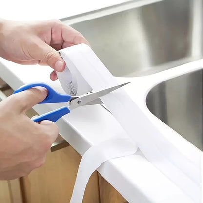 Self-Adhesive Kitchen Sink Bathtub Sealing Tape Sink Sealing Strip, Bathtub Seam Tape, Self-Adhesive Waterproof Tape, Bathroom Toilet Sealer, Countertop Sealing Stickers, Seam Tape(White) White