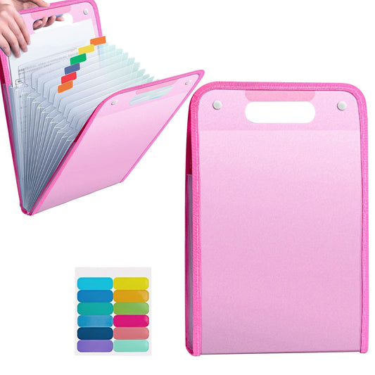 Important Document Storage, 13 Pockets Expanding File Folder with Colored Tabs, File Organizer with Expandable Cover, Expandable Accordian Filing Folder Letter A4 Size, 4 colours(A) B