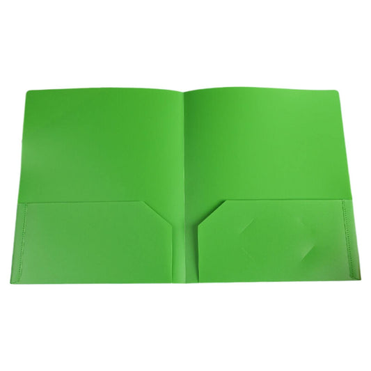 Plastic Folders with Pockets (1 Pack, 7Colors), Poly FoldersDurable Heavy Duty File Folders with Business Card Slot, 2-Pocket Folder for work and Office,Letter Size(Green) Green
