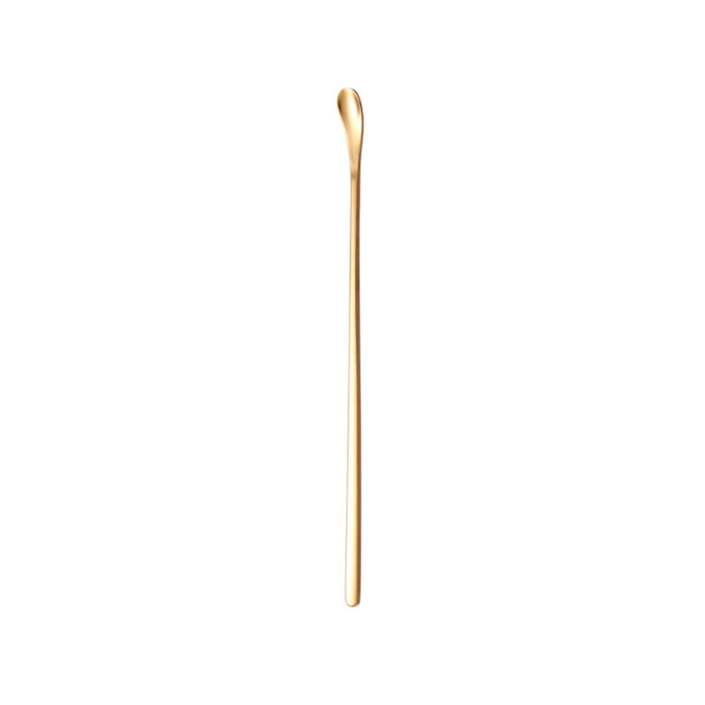 Stainless Steel Coffee Stirring Spoon, Heavy Duty Beverage Cocktail Stirrers, Reusable Stir Cocktail Drink Mixing Swizzle Stick, Tiny Salt Condiment Spoon (Black/1 Pcs) 0.47x8.85 0.47" x 7.55" Silver
