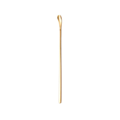Stainless Steel Coffee Stirring Spoon, Heavy Duty Beverage Cocktail Stirrers, Reusable Stir Cocktail Drink Mixing Swizzle Stick, Tiny Salt Condiment Spoon (Black/1 Pcs) 0.47x8.85 0.47" x 7.55" Silver