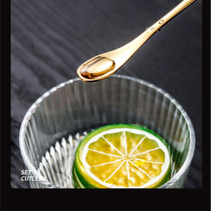 Stainless Steel Coffee Stirring Spoon, Heavy Duty Beverage Cocktail Stirrers, Reusable Stir Cocktail Drink Mixing Swizzle Stick, Tiny Salt Condiment Spoon (Black/1 Pcs) 0.47x8.85 0.47" x 7.55" Silver