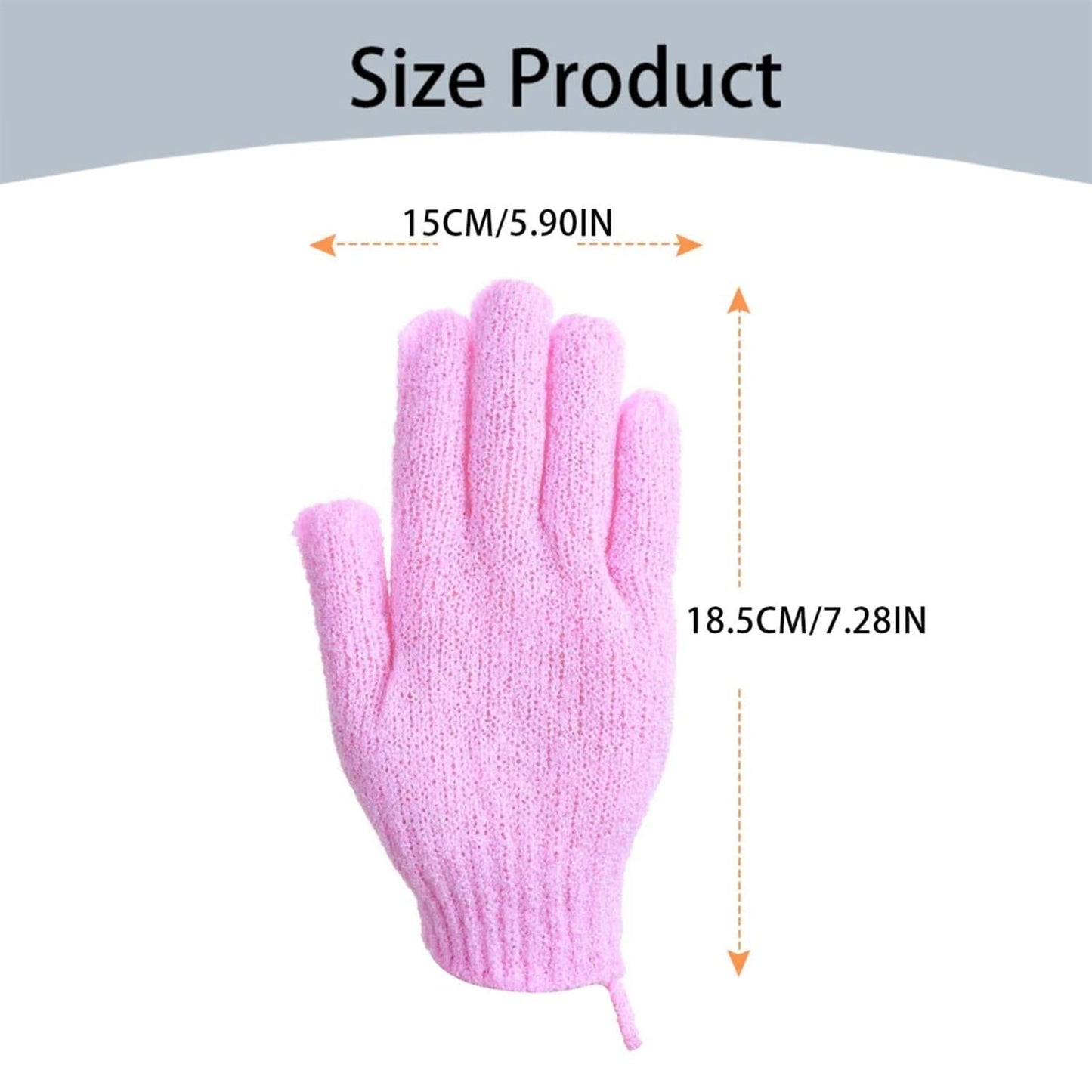 Exfoliating Gloves,1 Pair /2 Pcs, Skin Exfoliator for Body, Bath/Scrub Gloves, Shower Accessories for Women, Exfoliation Mitt, Green, 5.9x7.28 5.9" x 7.28" Orange