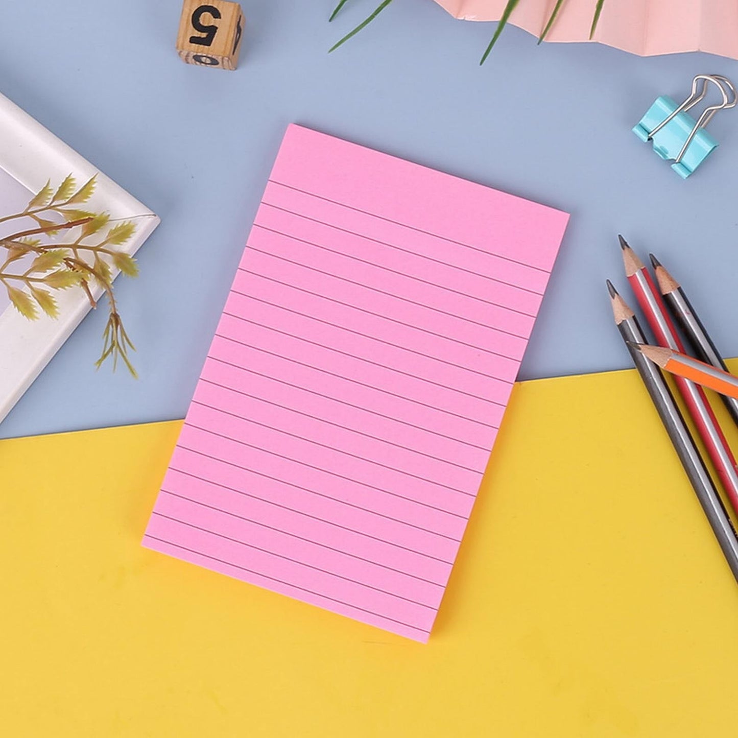 1 Pack Lined Sticky Notes 4X6 in Post, 8 Pastel Colors Large Ruled Post Sticky Colorful Super Sticking Power Memo Pads Strong Adhesive, Sticky Notes with Lines Office, Home, 50 Sheets/pad(B) I