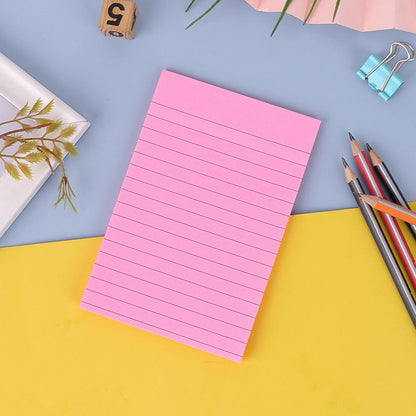 1 Pack Lined Sticky Notes 4X6 in Post, 8 Pastel Colors Large Ruled Post Sticky Colorful Super Sticking Power Memo Pads Strong Adhesive, Sticky Notes with Lines Office, Home, 50 Sheets/pad(B) I