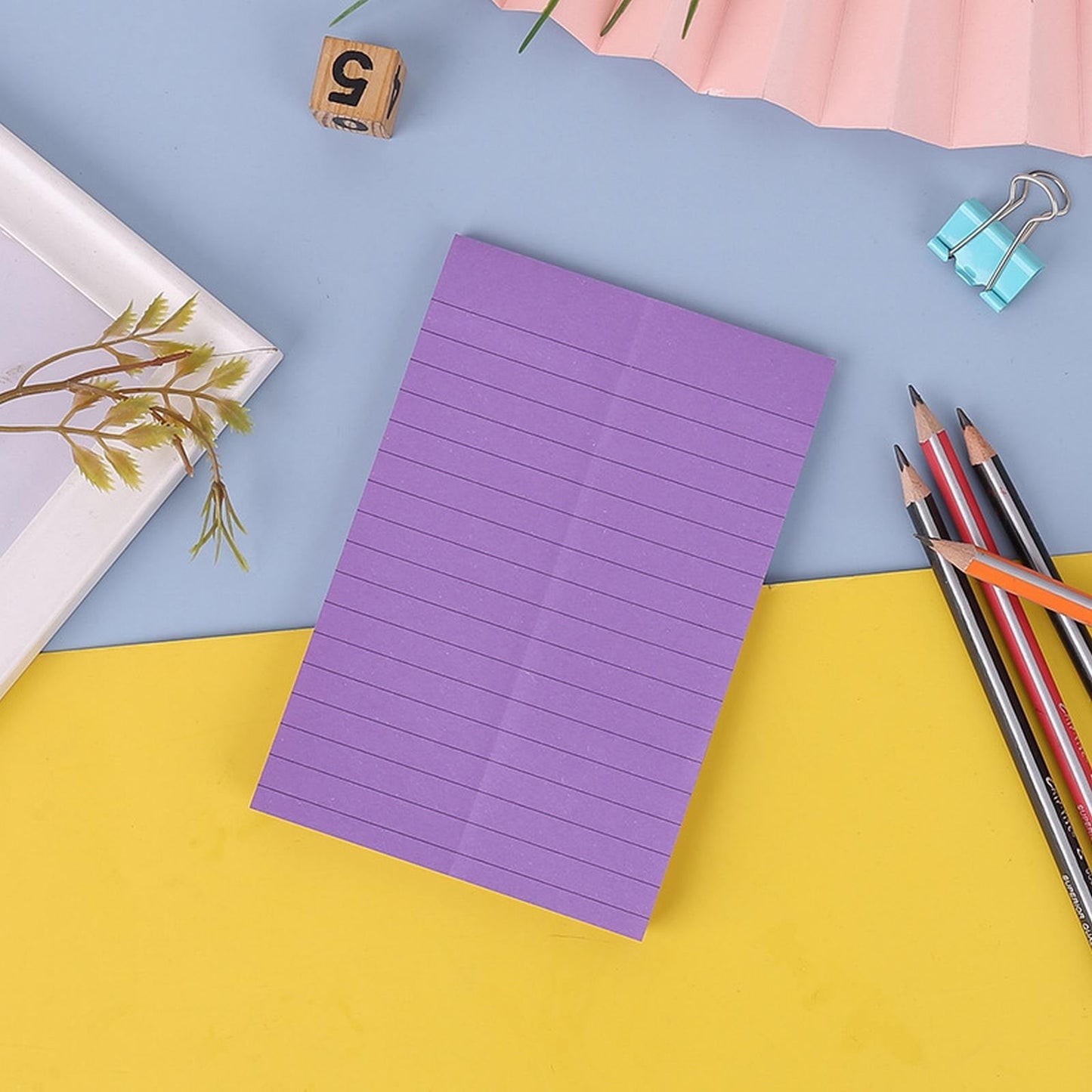 1 Pack Lined Sticky Notes 4X6 in Post, 8 Pastel Colors Large Ruled Post Sticky Colorful Super Sticking Power Memo Pads Strong Adhesive, Sticky Notes with Lines Office, Home, 50 Sheets/pad(B) I