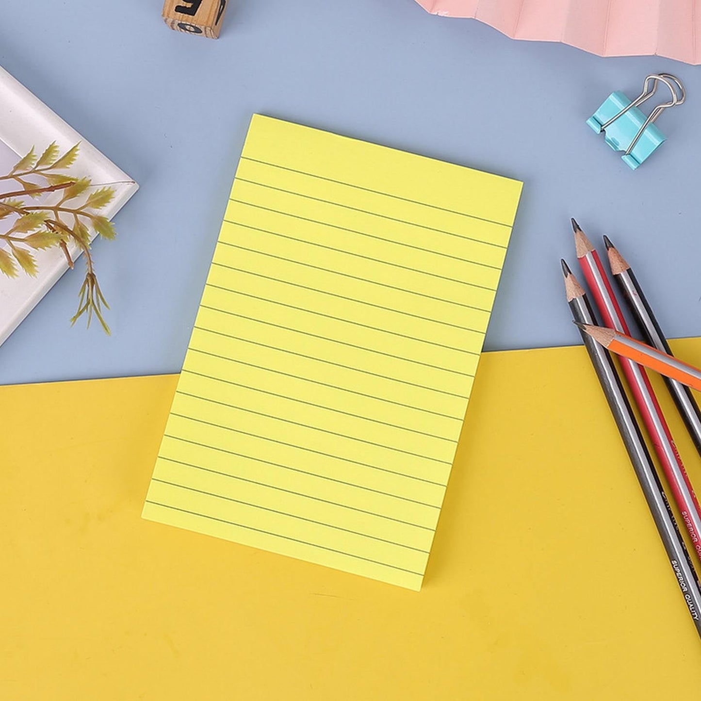 1 Pack Lined Sticky Notes 4X6 in Post, 8 Pastel Colors Large Ruled Post Sticky Colorful Super Sticking Power Memo Pads Strong Adhesive, Sticky Notes with Lines Office, Home, 50 Sheets/pad(B) I