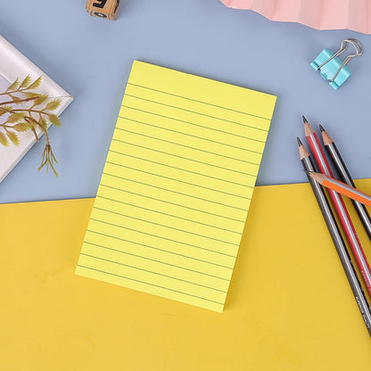 1 Pack Lined Sticky Notes 4X6 in Post, 8 Pastel Colors Large Ruled Post Sticky Colorful Super Sticking Power Memo Pads Strong Adhesive, Sticky Notes with Lines Office, Home, 50 Sheets/pad(B) I