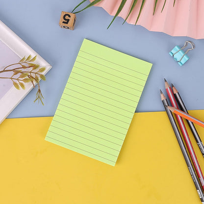 1 Pack Lined Sticky Notes 4X6 in Post, 8 Pastel Colors Large Ruled Post Sticky Colorful Super Sticking Power Memo Pads Strong Adhesive, Sticky Notes with Lines Office, Home, 50 Sheets/pad(B) I