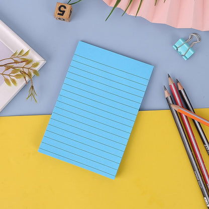 1 Pack Lined Sticky Notes 4X6 in Post, 8 Pastel Colors Large Ruled Post Sticky Colorful Super Sticking Power Memo Pads Strong Adhesive, Sticky Notes with Lines Office, Home, 50 Sheets/pad(B) I