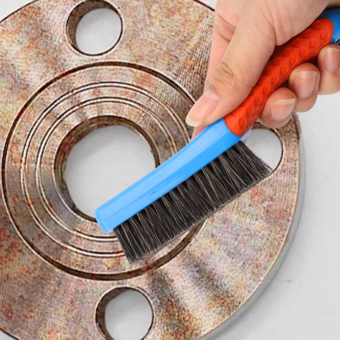 Wire Brushes for Rust Removal, Heavy Duty Stainless Steel Wire Metal Brush for Cleaning Concrete, Paint Remover for Concrete & Grill Rust Remover with Ergonomic Handle, 6.3Inches 6.3" Blue