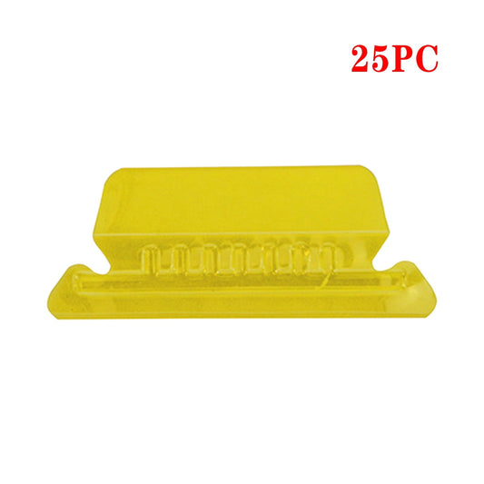 25Pieces 3 Inch Hanging File Folder Tabs and Inserts Large Clear Plastic Hanging Folder Tabs for Quick Identification,For Filing Cabinet Folders Labels Back to Supplies, 6 Colors (Yellow) Yellow