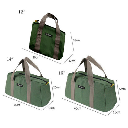 1 Pack Tool Bag for Men with Waterproof Hard Bottom,Mechanics Tool Bag,Heavy Duty Tool Bag Wide Mouth Tote for Various Instrument, Electrician Carpenter Mechanic,3 Sizes Available，Green(16 inch) 14 inch