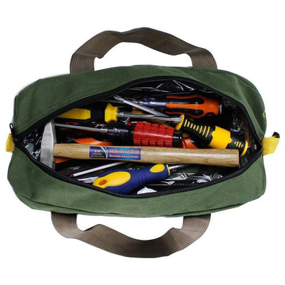 1 Pack Tool Bag for Men with Waterproof Hard Bottom,Mechanics Tool Bag,Heavy Duty Tool Bag Wide Mouth Tote for Various Instrument, Electrician Carpenter Mechanic,3 Sizes Available，Green(16 inch) 14 inch