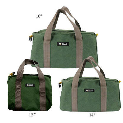 1 Pack Tool Bag for Men with Waterproof Hard Bottom,Mechanics Tool Bag,Heavy Duty Tool Bag Wide Mouth Tote for Various Instrument, Electrician Carpenter Mechanic,3 Sizes Available，Green(16 inch) 14 inch