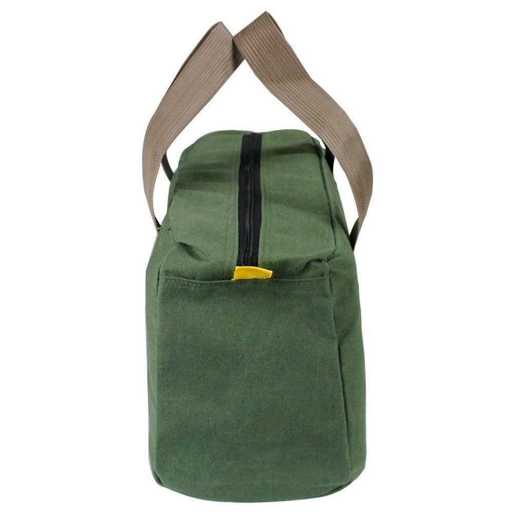 1 Pack Tool Bag for Men with Waterproof Hard Bottom,Mechanics Tool Bag,Heavy Duty Tool Bag Wide Mouth Tote for Various Instrument, Electrician Carpenter Mechanic,3 Sizes Available，Green(16 inch) 14 inch
