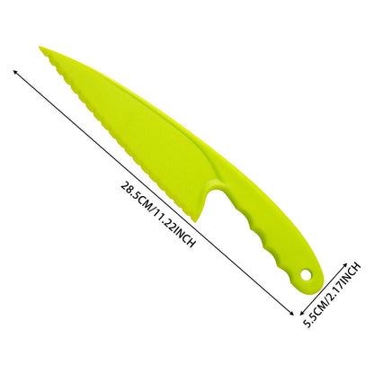 1 Pcs Plastic Kitchen Knife Set, for Real Cooking BPA Free with Plastic Kitchen Knives with Serrated Teeth,Kitchen Safe Knives for Real Cooking and Cutting Fruits and breads(Green) Green