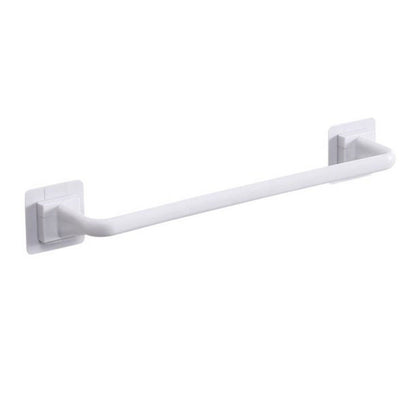 Self Adhesive Towel Bar, Heavy Duty No Drill Hand Towel Hanger for Bathroom and Kitchen Towel Storage Self, (Black/1 Pcs) 15Inches 15" White