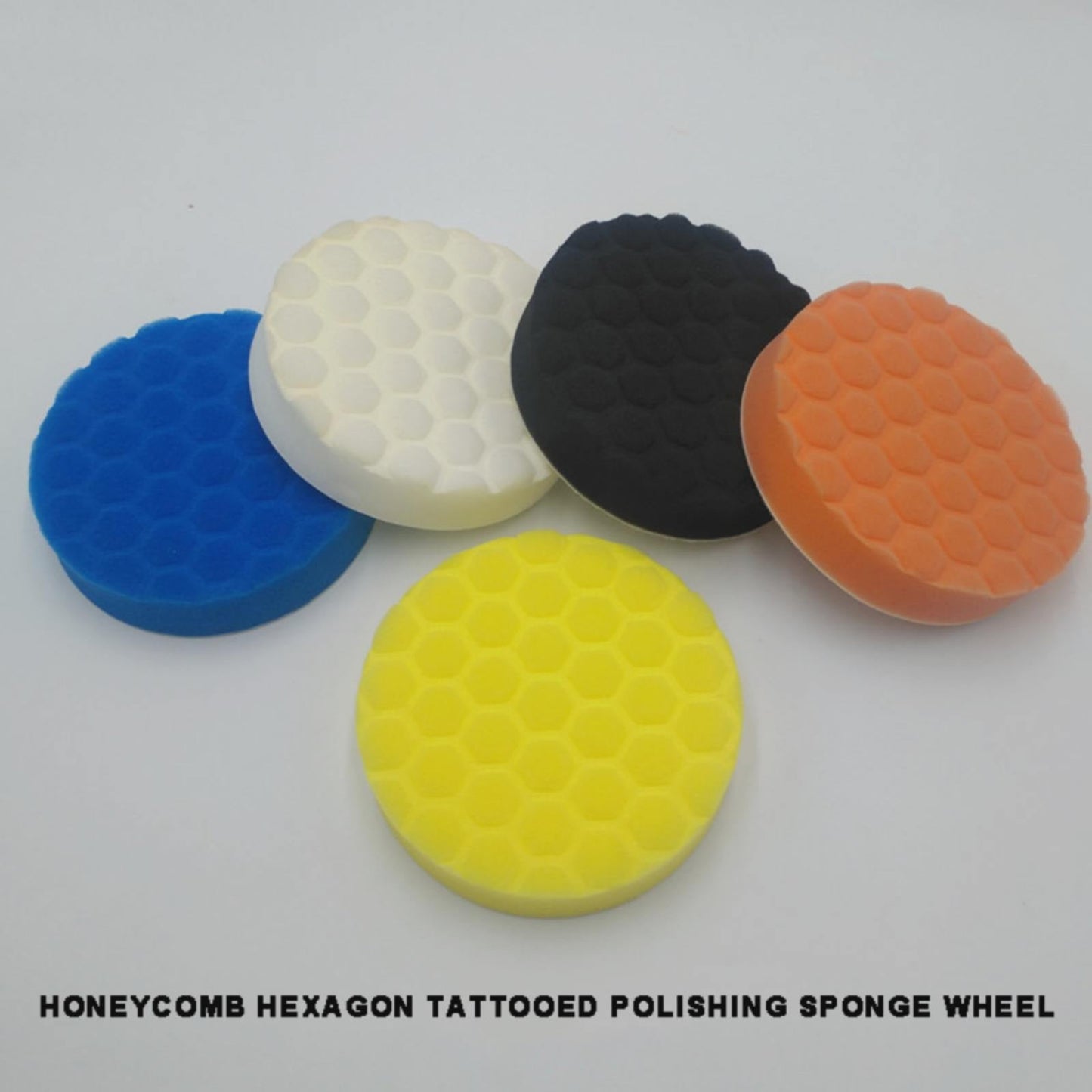Buffing Polishing Pads 5 Inch, 5 Pcs Face for Backing Plate, Car Compound Buffing Sponge Pads and Woolen Cutting Polishing Pad Kit for Car Polishing and Waxing 5" Multicolor*5