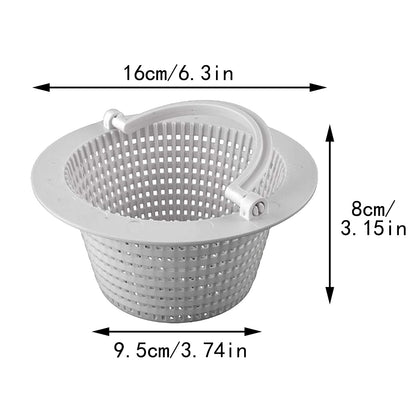 Above Ground Pool Thru-Wall Skimmer Basket with Handles, Swimming Pool Replacement Basket, Standard Small Thru-Wall Size - Skim Remove Debris, Cleanout Leaves, 1 Pcs, 6.3x3.15 6.3" x 3.15" White