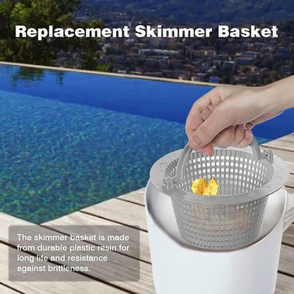 Above Ground Pool Thru-Wall Skimmer Basket with Handles, Swimming Pool Replacement Basket, Standard Small Thru-Wall Size - Skim Remove Debris, Cleanout Leaves, 1 Pcs, 6.3x3.15 6.3" x 3.15" White