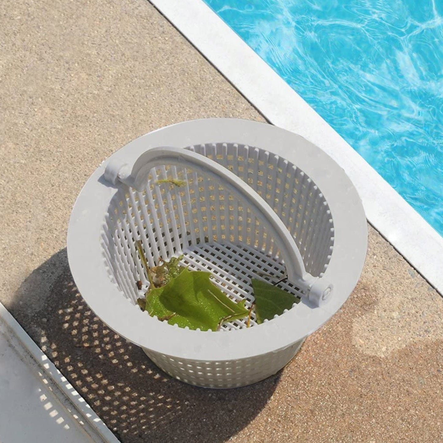 Above Ground Pool Thru-Wall Skimmer Basket with Handles, Swimming Pool Replacement Basket, Standard Small Thru-Wall Size - Skim Remove Debris, Cleanout Leaves, 1 Pcs, 6.3x3.15 6.3" x 3.15" White
