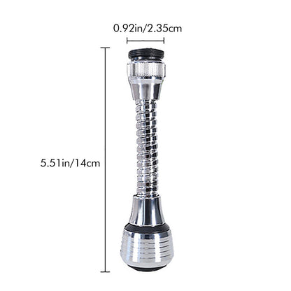Flexible Faucet Sprayer Attachment, Heavy Duty 360 ° Kitchen Sink Aerator, Extender ABS Polished Chrome for Cold Hot Water (Silver/2 Pack) 5.51x2.35 5.51" x 2.35" Silver