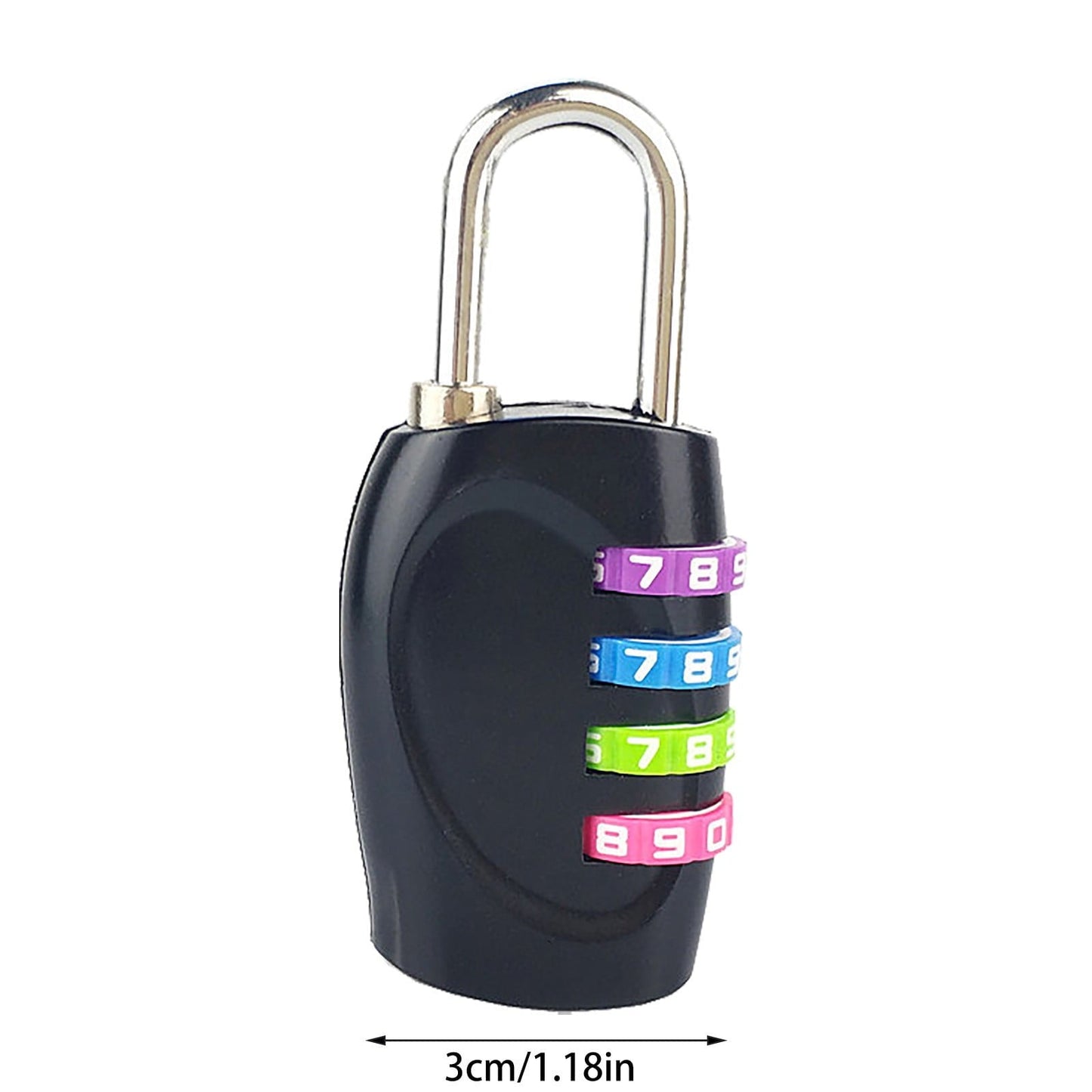 Combination Lock, Heavy Duty Resettable 4 Digit Padlock, Outdoor Waterproof Combo Lock for Office Gym Locker Fence Gate Hasp Cabinet Toolbox Cases, 1.18Inches 1.18" Black