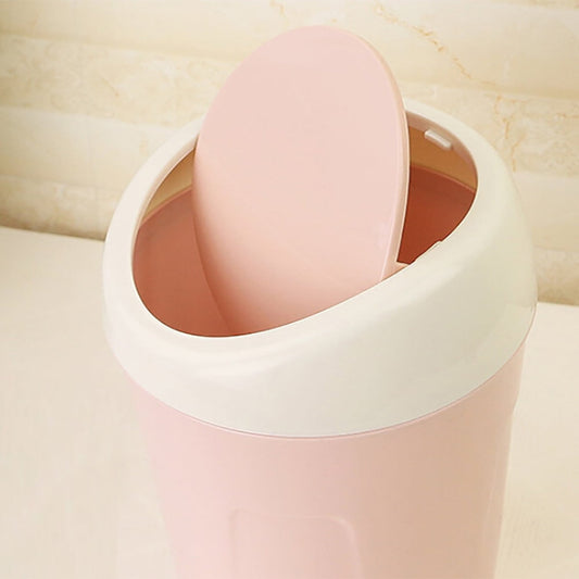 Plastic Mini Trash Can, Heavy Duty Wastebasket with Lid, Tiny Bathroom Trash Can with Swing lid, Small Countertop Waste Basket for Home Office Kitchen Vanity Tabletop (Green) 6.61x4.02x5.20 6.61" x 4.02" x 5.20" Pink