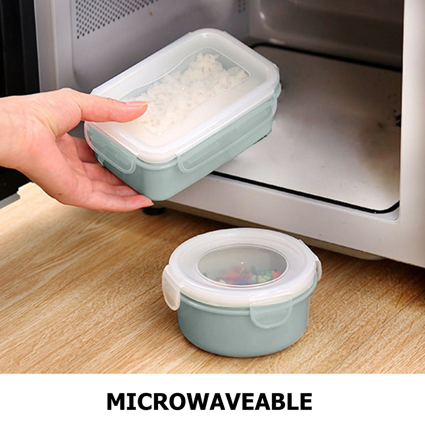 Plastic Meal Prep Containers with Lids, Food Storage Containers with Snap Locking Lids, Airtight Lunch Containers, Microwave, Oven, Freezer and Dishwasher (Blue/1 Pcs) 5.5x3.7 5.5" x 3.7" Green