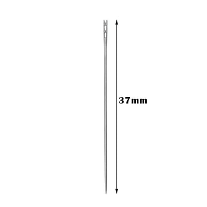 Large Eye Sharp Needles, Self Threading Needles for Hand Sewing, Easy to Thread Big Eye Sewing Needles, Embroidery Needles Blind Needles in 3 Sizes 1.38/1.5/1.65 in for DIY Embroidery Sewing, 12 Pcs Multisize Silver*3 Set
