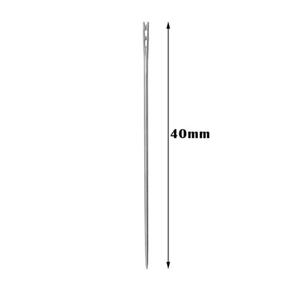 Large Eye Sharp Needles, Self Threading Needles for Hand Sewing, Easy to Thread Big Eye Sewing Needles, Embroidery Needles Blind Needles in 3 Sizes 1.38/1.5/1.65 in for DIY Embroidery Sewing, 12 Pcs Multisize Silver*3 Set