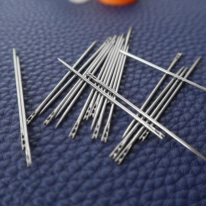 Large Eye Sharp Needles, Self Threading Needles for Hand Sewing, Easy to Thread Big Eye Sewing Needles, Embroidery Needles Blind Needles in 3 Sizes 1.38/1.5/1.65 in for DIY Embroidery Sewing, 12 Pcs Multisize Silver*3 Set
