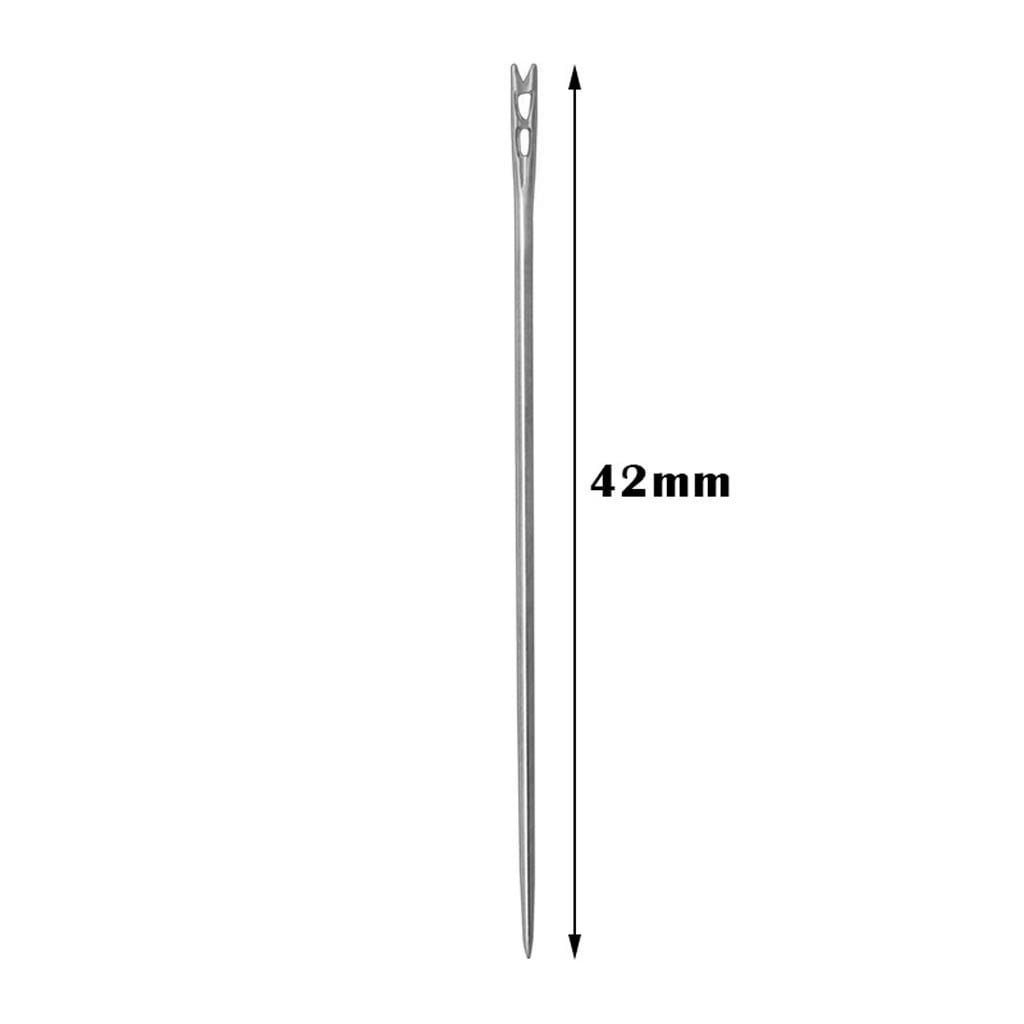 Large Eye Sharp Needles, Self Threading Needles for Hand Sewing, Easy to Thread Big Eye Sewing Needles, Embroidery Needles Blind Needles in 3 Sizes 1.38/1.5/1.65 in for DIY Embroidery Sewing, 12 Pcs Multisize Silver*3 Set