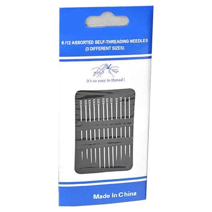 Large Eye Sharp Needles, Self Threading Needles for Hand Sewing, Easy to Thread Big Eye Sewing Needles, Embroidery Needles Blind Needles in 3 Sizes 1.38/1.5/1.65 in for DIY Embroidery Sewing, 12 Pcs Multisize Silver*3 Set