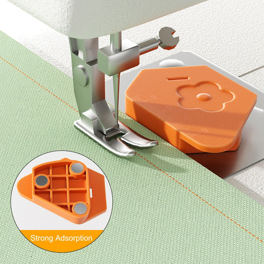 1Pcs Magnetic Seam Guide for Sewing Machine, Multifunctional Polygonal Hemmer Guide with Scale, Universal Sewing and Quilting Supplies Accessories Tools (Polygonal Seam Guide) (Orange) Orange