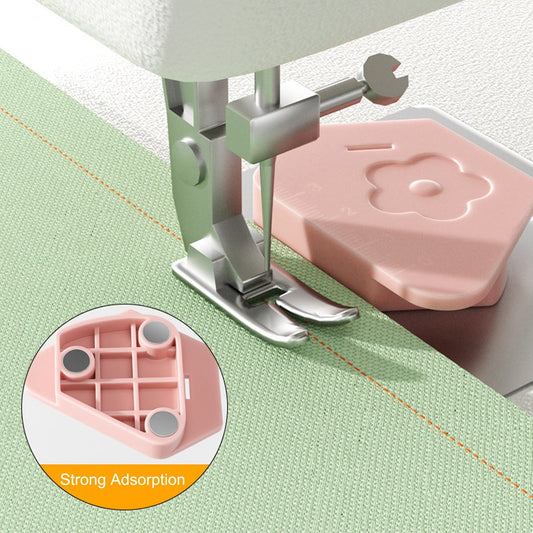 1Pcs Magnetic Seam Guide for Sewing Machine, Multifunctional Polygonal Hemmer Guide with Scale, Universal Sewing and Quilting Supplies Accessories Tools (Polygonal Seam Guide) (Orange) Pink
