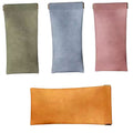 Glasses Case, Soft Eyeglass Case, Portable Squeeze Top Leather Glasses Case, Anti-Scratch Eyeglass Case For Women Men (Orange/1 Pcs) 3.14x6.88 3.14" x 6.88" Blue/1 Pcs