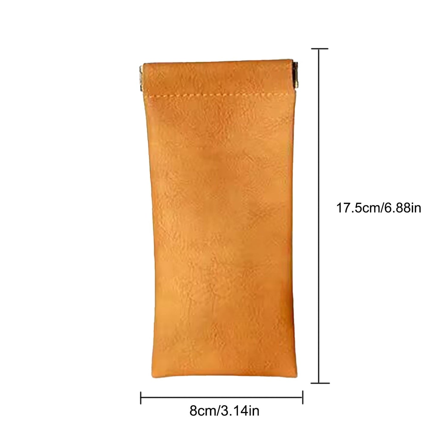 Glasses Case, Soft Eyeglass Case, Portable Squeeze Top Leather Glasses Case, Anti-Scratch Eyeglass Case For Women Men (Orange/1 Pcs) 3.14x6.88 3.14" x 6.88" Blue/1 Pcs
