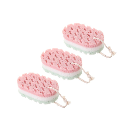 Cleansing loofah Bath Sponge, Magic Exfoliating Bath Sponge, Shower deep exfoliating Sponge, Rich Foam Bath Sponge, 3-Pack Large Size, 5.9x3.54x1.96 5.9" x 3.54" x 1.96" Pink