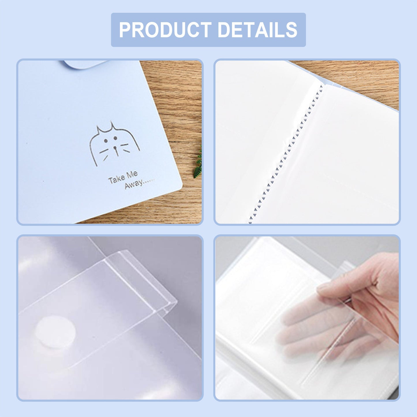 1 Pcs PP Professional Business Card Holder Organizer Book,Portable Business Card Binder- 120 Card Capacity Premium PP Folder with hard Cover, Name Card Credit Cards Binder for Men/Women(cat) cat