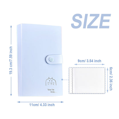 1 Pcs PP Professional Business Card Holder Organizer Book,Portable Business Card Binder- 120 Card Capacity Premium PP Folder with hard Cover, Name Card Credit Cards Binder for Men/Women(cat) cat