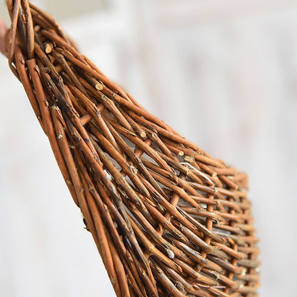Wicker Storage Basket with Handles,Wall Pot Hanging Basket Storage Small Wicker Basket, Woven Handmade Basket Basket Flower Patio & Garden,Handwoven Craft,Leak Proof Lining,6.3x8.27',Beige Grey